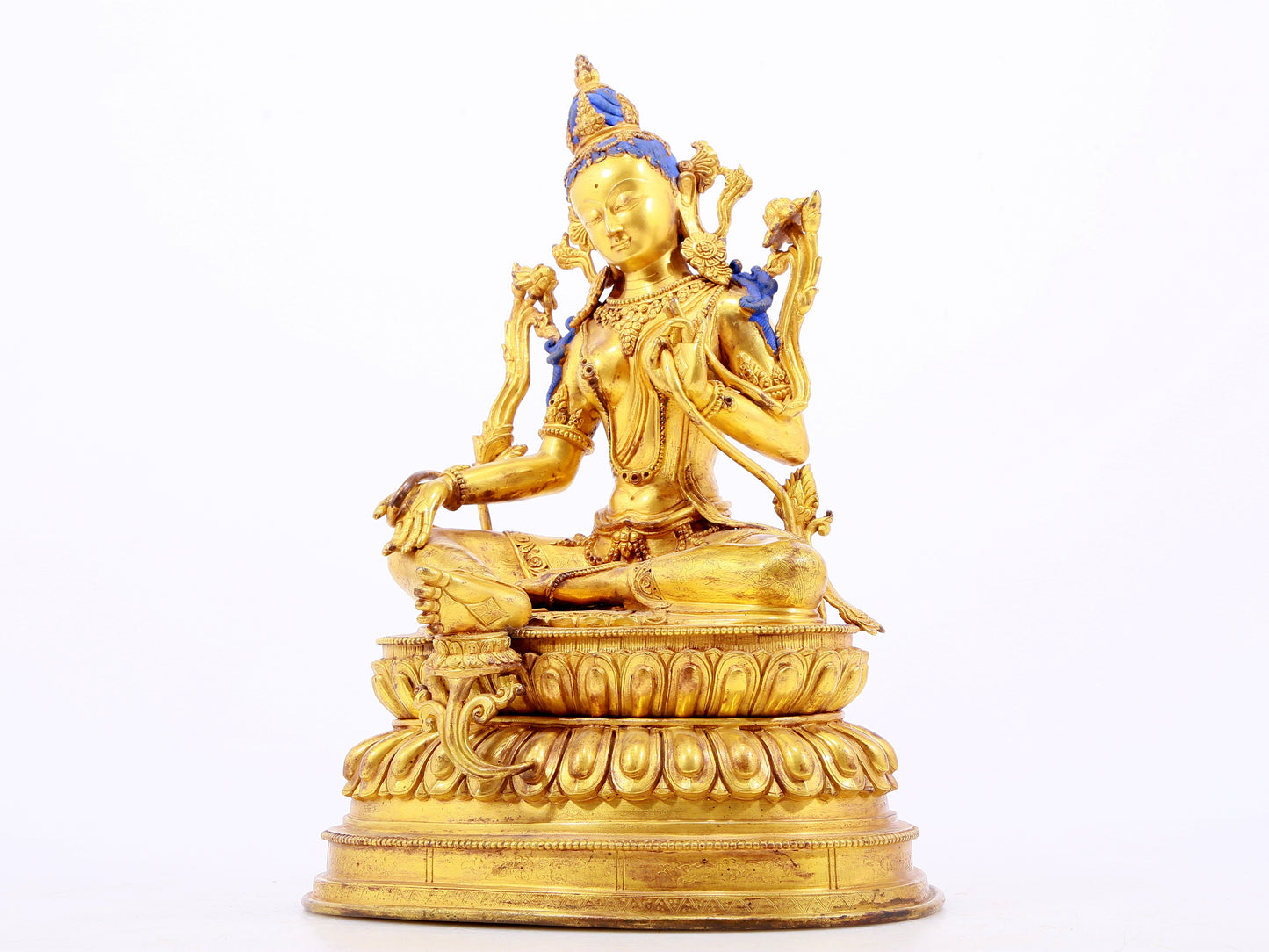 Magnificent Gilt-Bronze Figure Of Green Tara