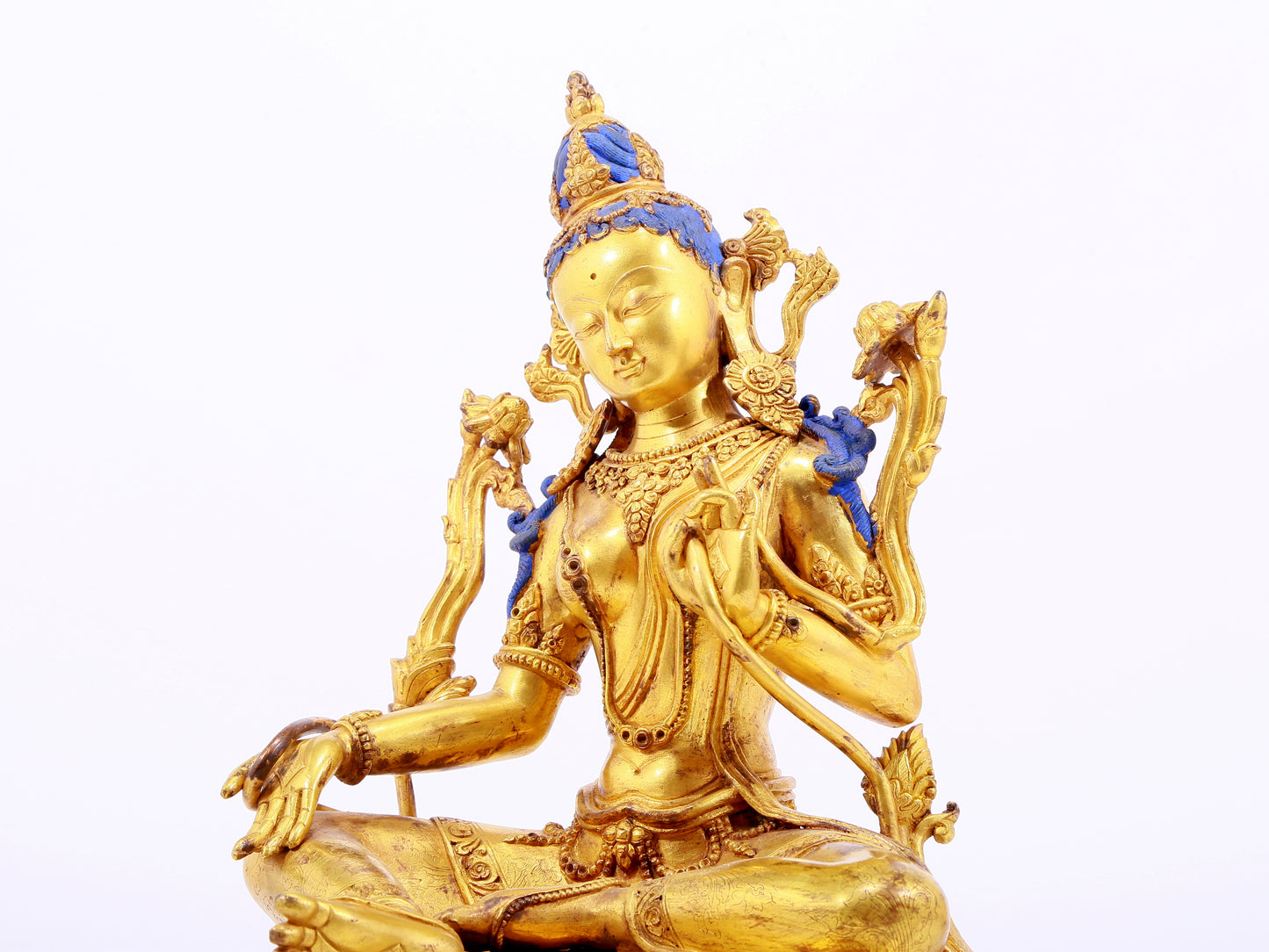 Magnificent Gilt-Bronze Figure Of Green Tara