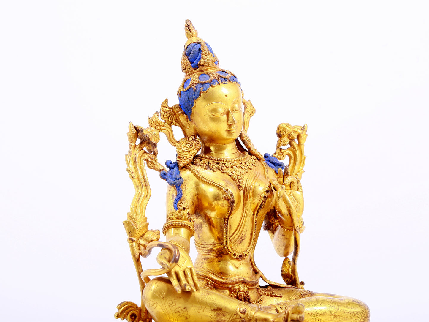 Magnificent Gilt-Bronze Figure Of Green Tara