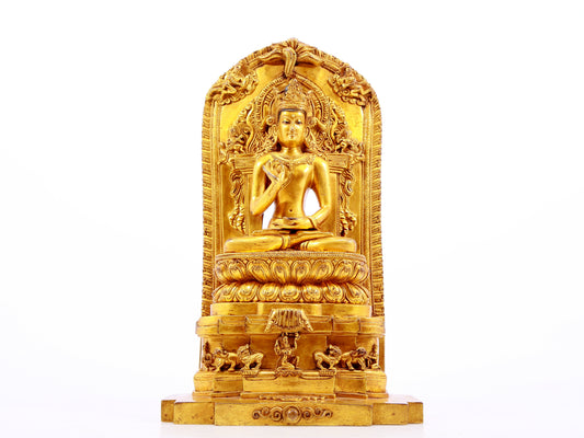 A gilt bronze statue of Bodhisattva