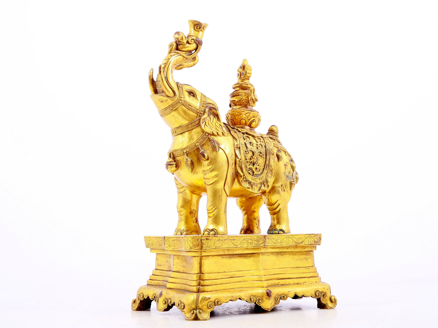 Magnificent Pair Of Gilt-Bronze Elephants