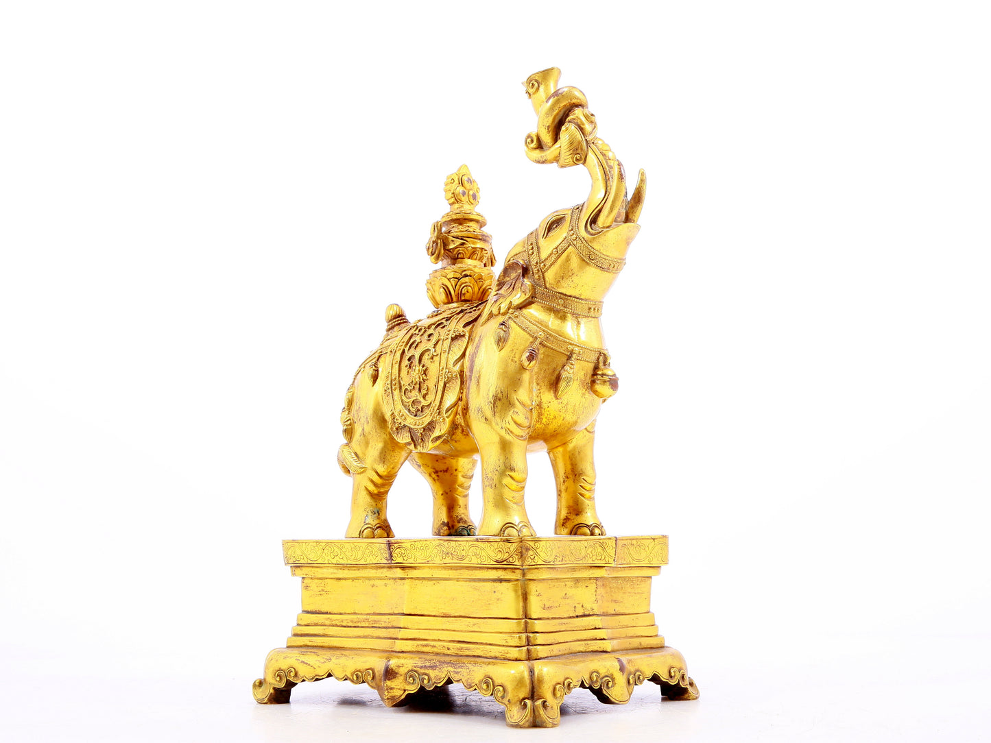 Magnificent Pair Of Gilt-Bronze Elephants