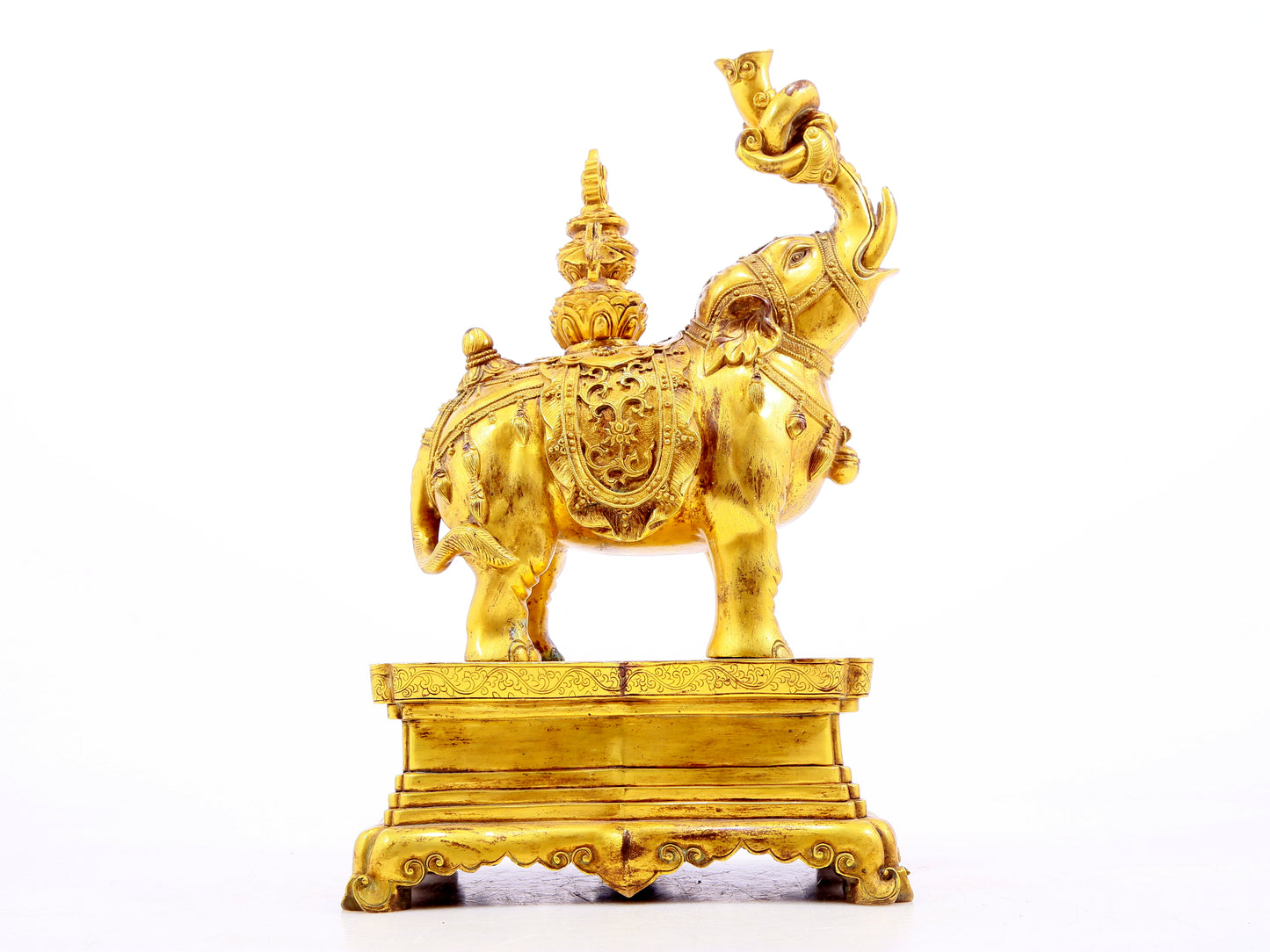 Magnificent Pair Of Gilt-Bronze Elephants