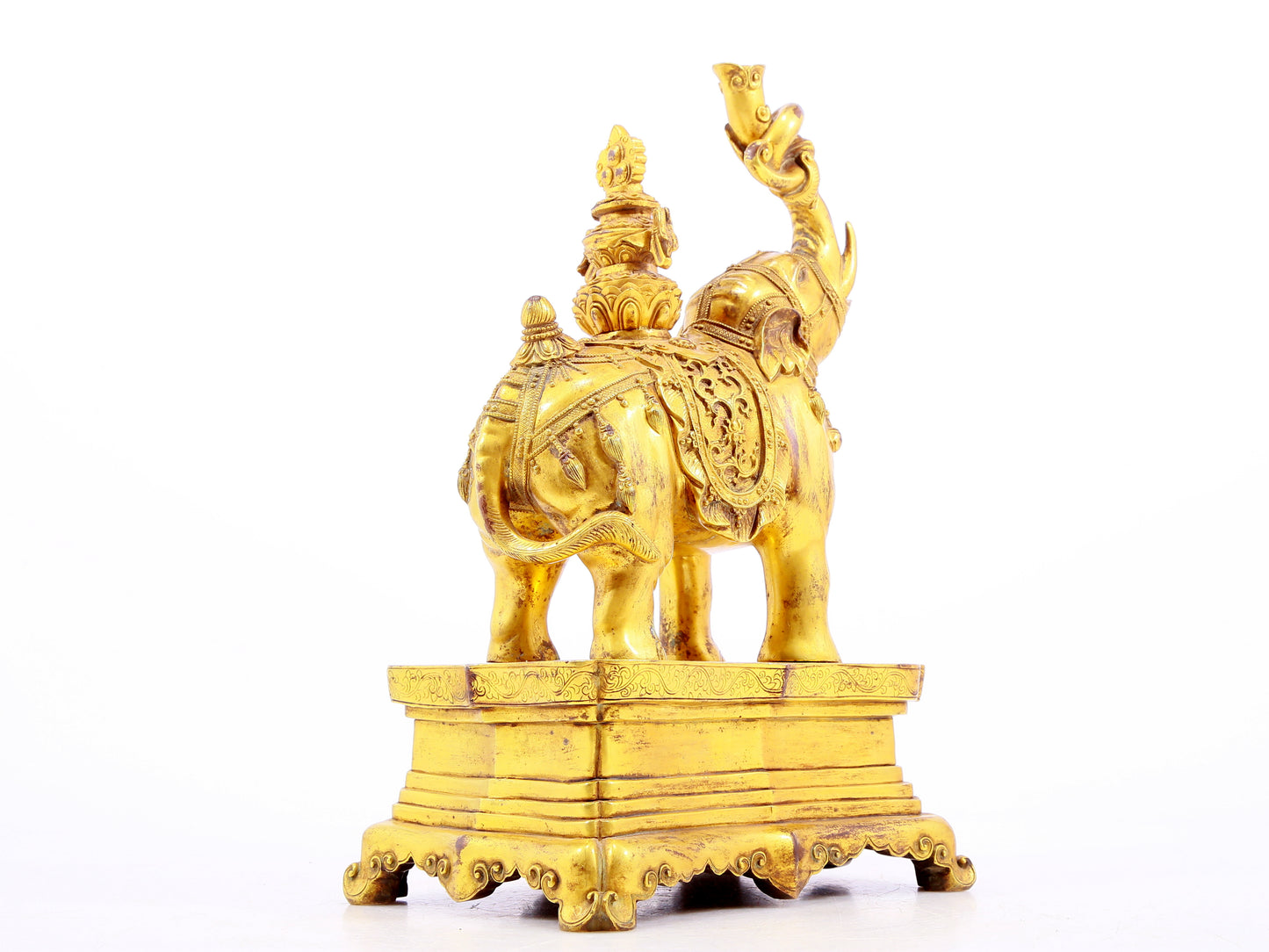 Magnificent Pair Of Gilt-Bronze Elephants