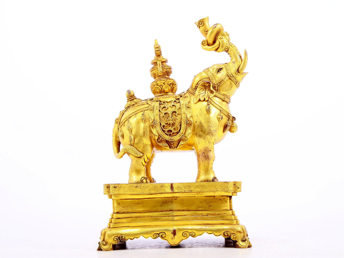 Magnificent Pair Of Gilt-Bronze Elephants