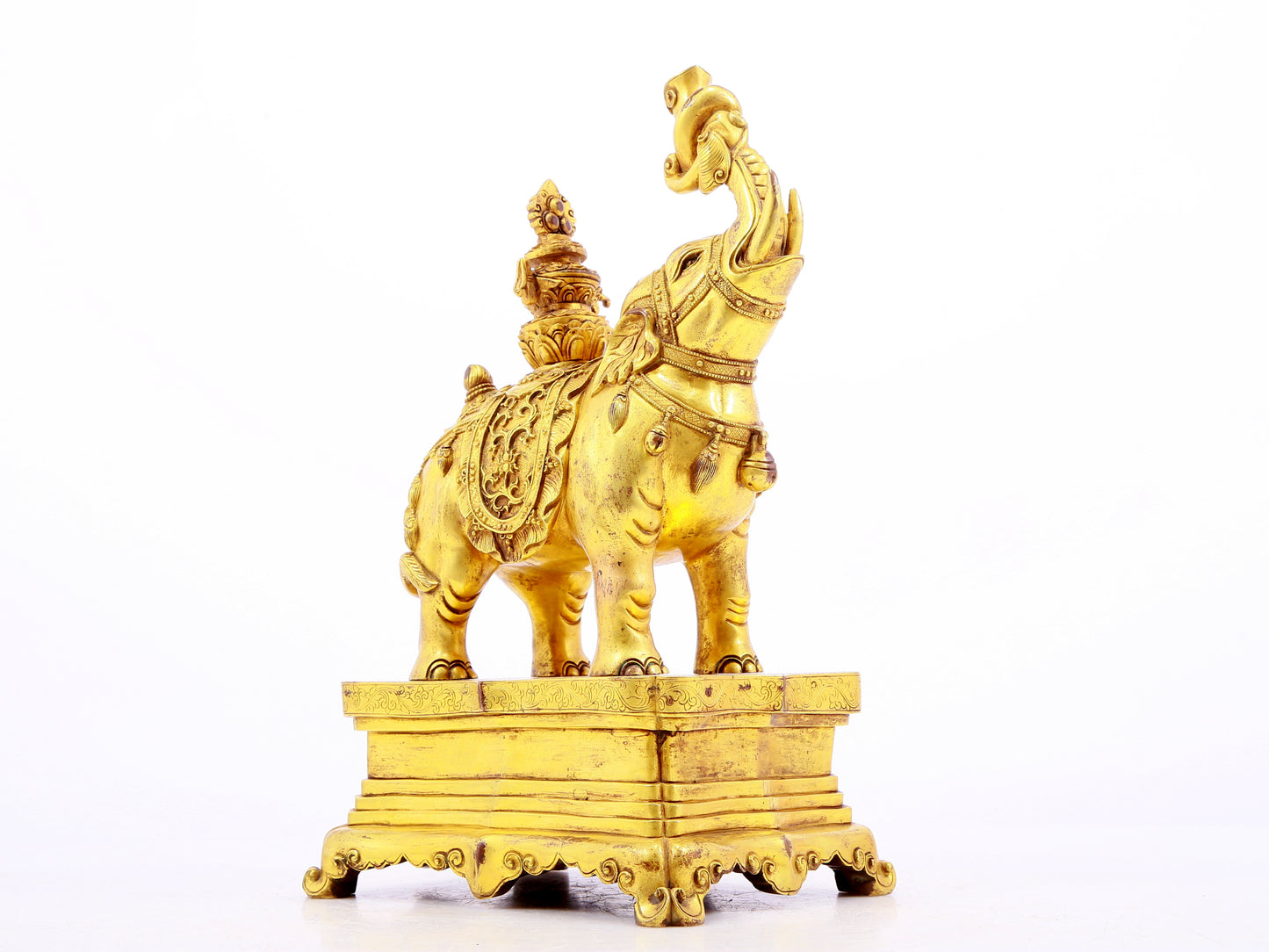 Magnificent Pair Of Gilt-Bronze Elephants