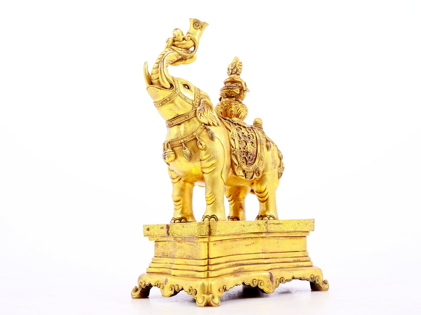 Magnificent Pair Of Gilt-Bronze Elephants