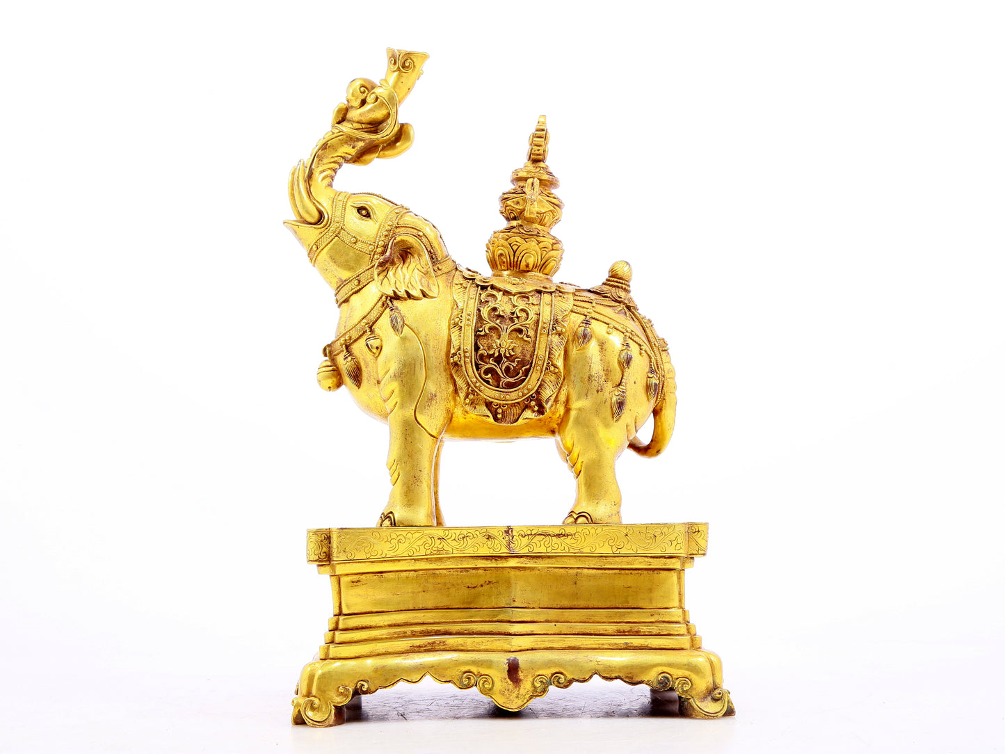 Magnificent Pair Of Gilt-Bronze Elephants