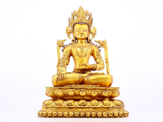 A gilt bronze statue of Bodhisattva