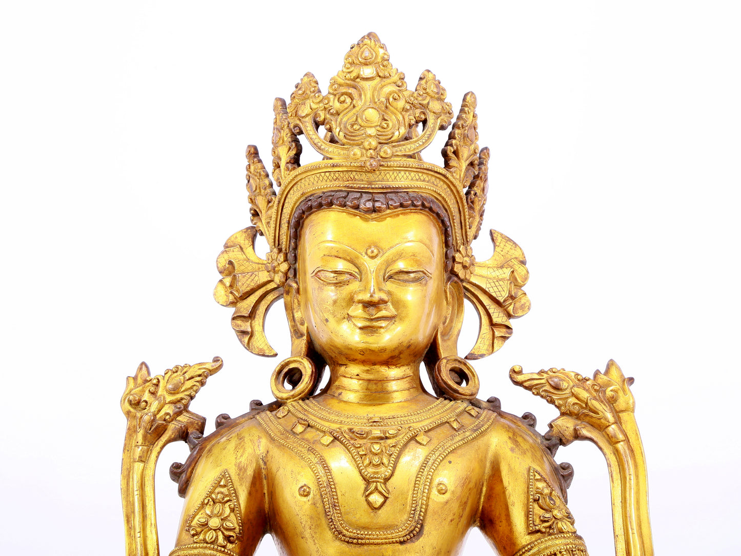 A gilt bronze statue of Bodhisattva