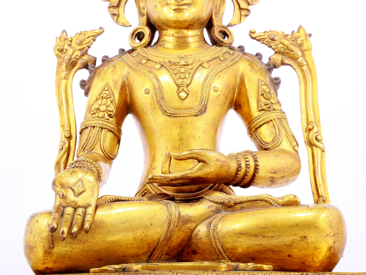 A gilt bronze statue of Bodhisattva