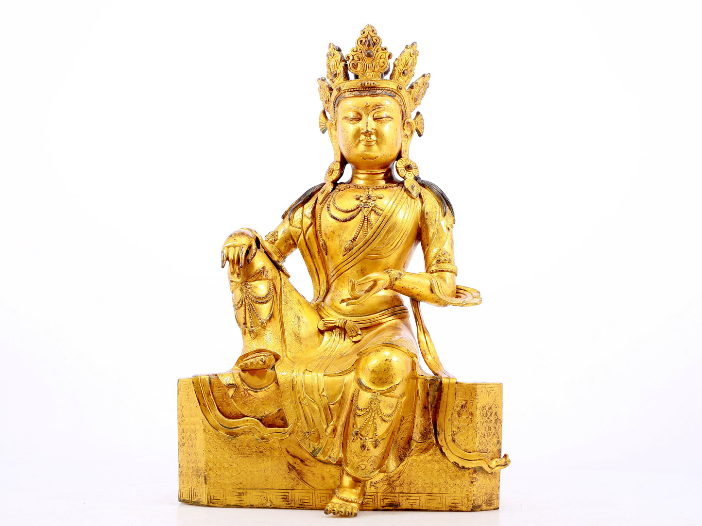 A Magnificent Gilt-Bronze Figure Of Guanyin