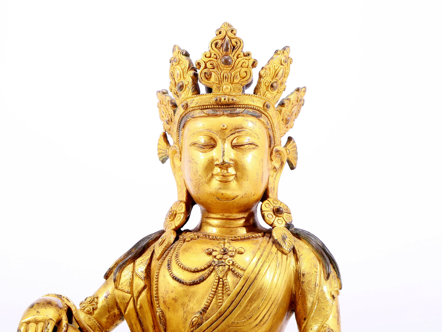 A Magnificent Gilt-Bronze Figure Of Guanyin