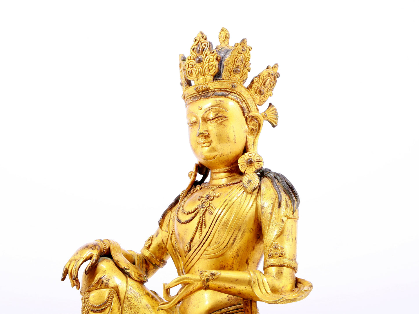 A Magnificent Gilt-Bronze Figure Of Guanyin