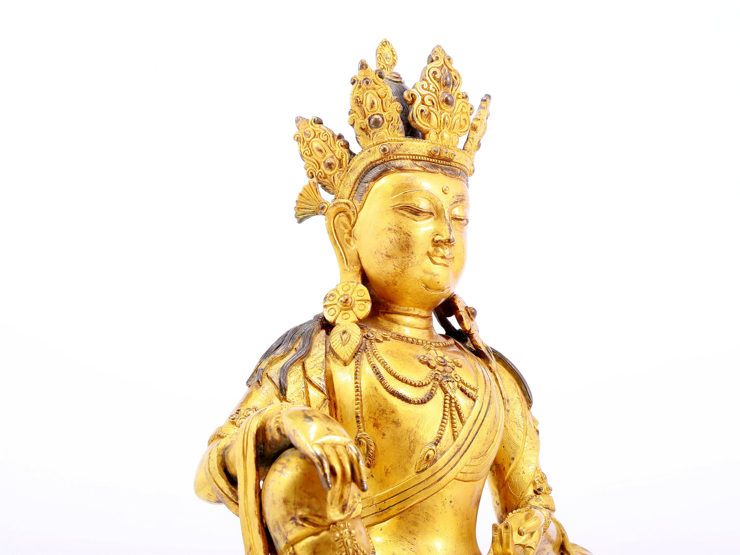 A Magnificent Gilt-Bronze Figure Of Guanyin