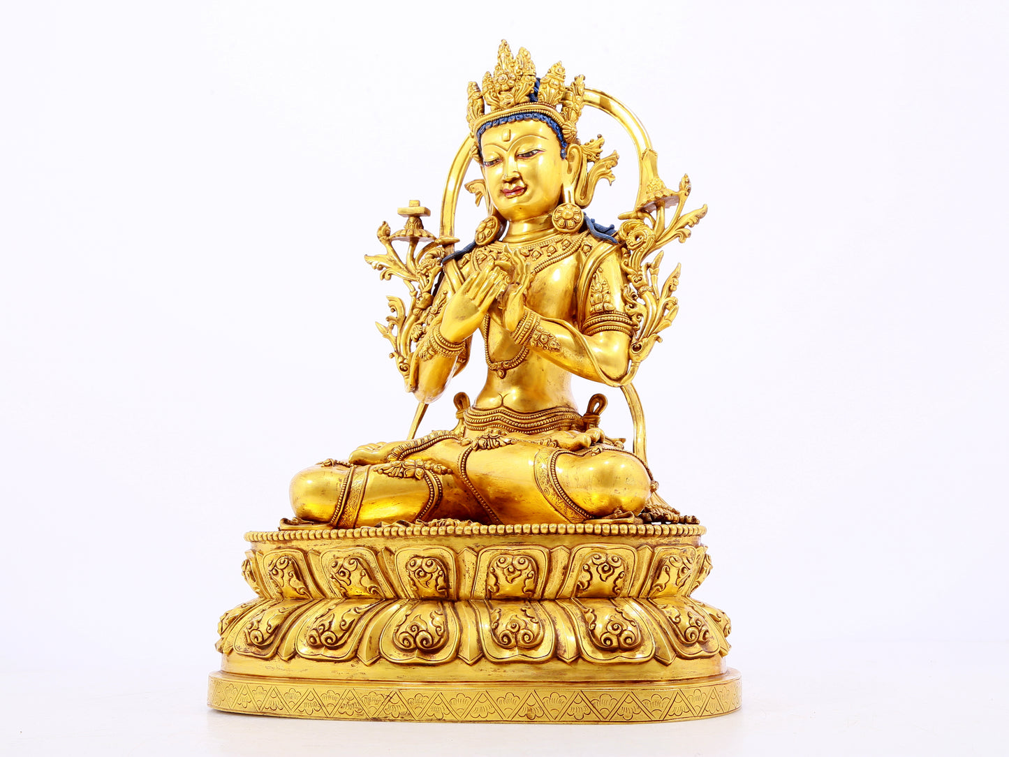 Magnificent Gilt-Bronze Figure Of Manjusri