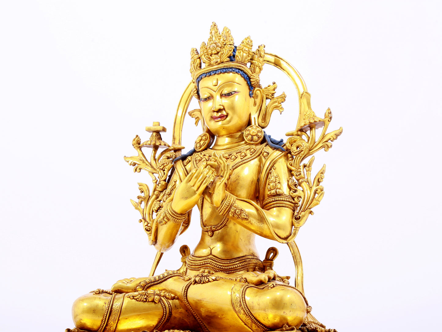 Magnificent Gilt-Bronze Figure Of Manjusri