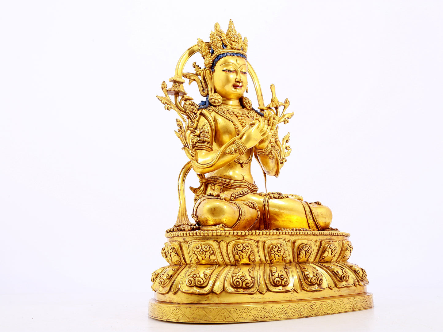 Magnificent Gilt-Bronze Figure Of Manjusri