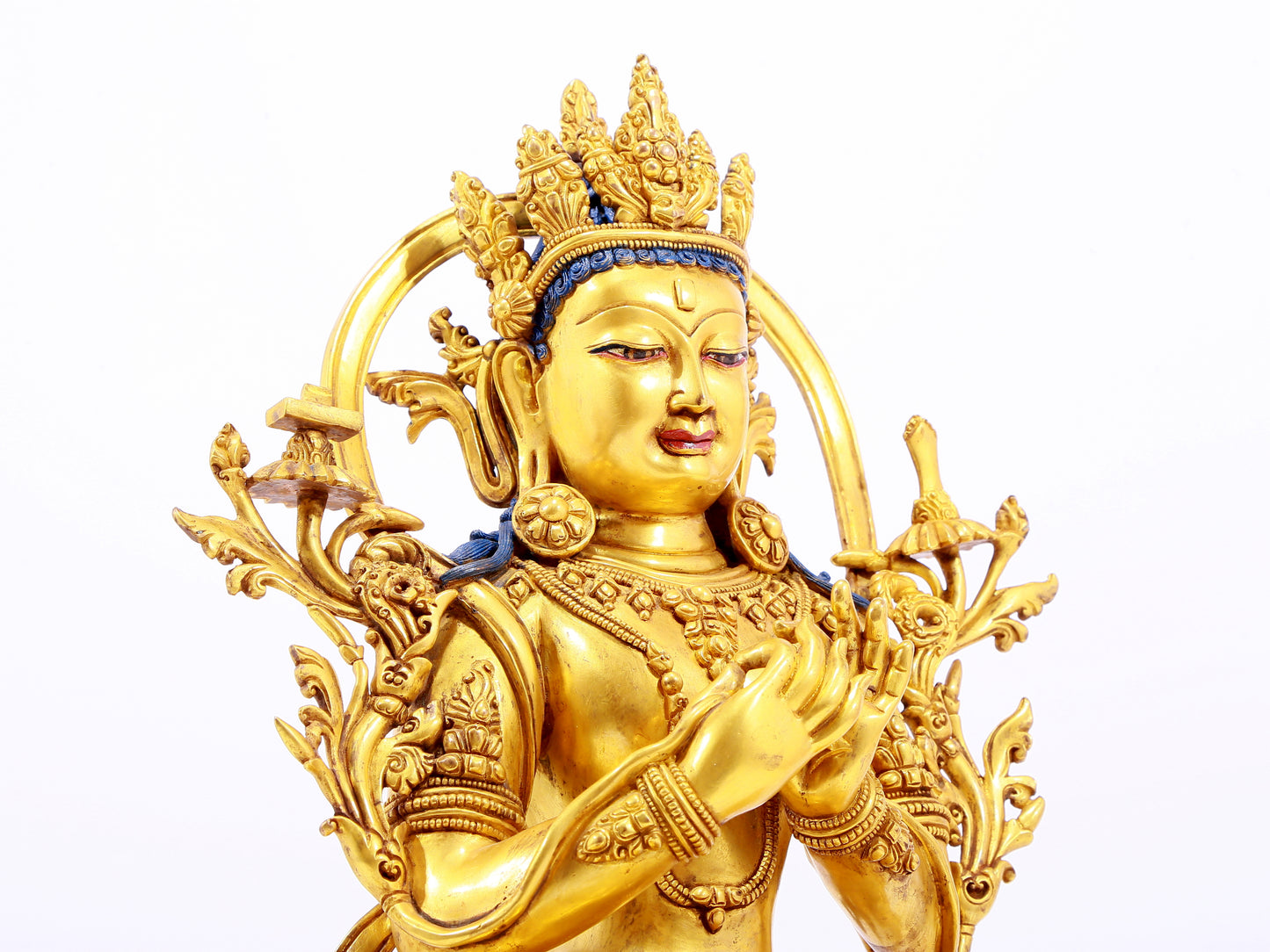 Magnificent Gilt-Bronze Figure Of Manjusri