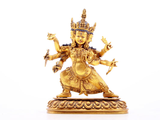 A gilt bronze Vajra statue