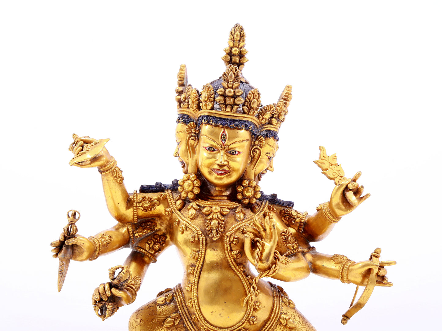 A gilt bronze Vajra statue