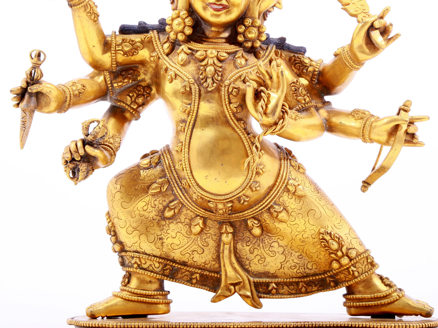 A gilt bronze Vajra statue