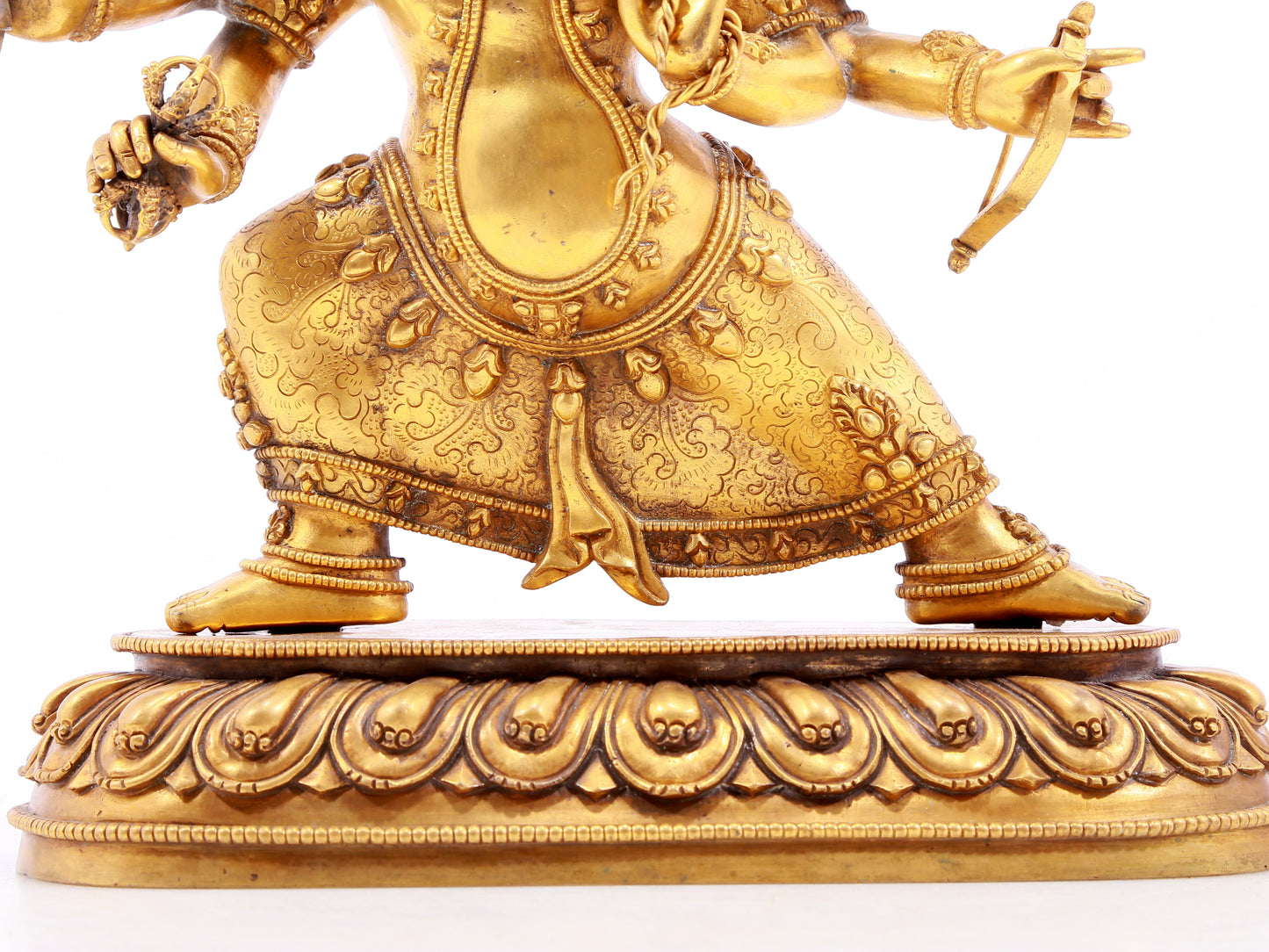 A gilt bronze Vajra statue