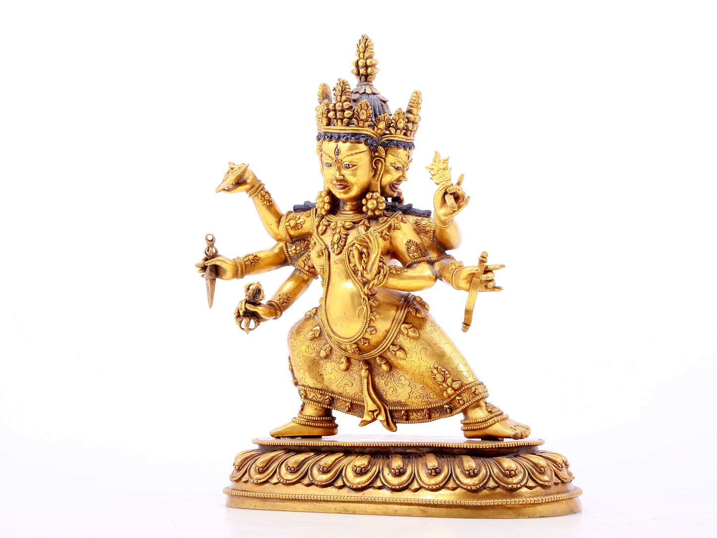 A gilt bronze Vajra statue