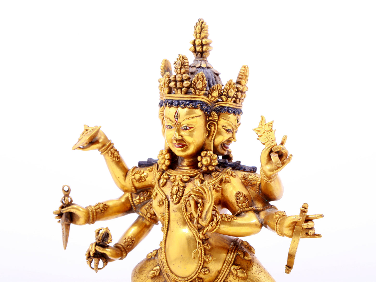 A gilt bronze Vajra statue