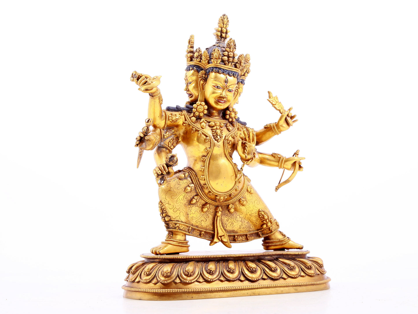 A gilt bronze Vajra statue