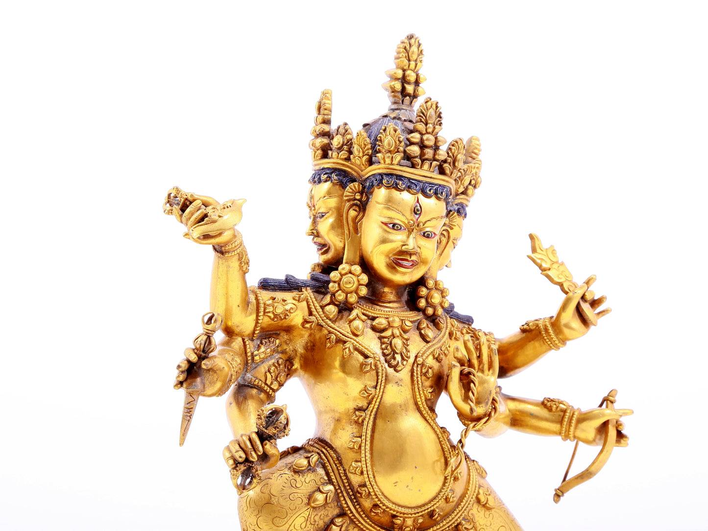 A gilt bronze Vajra statue