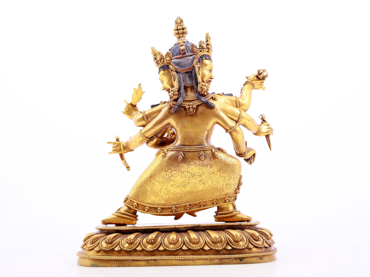 A gilt bronze Vajra statue