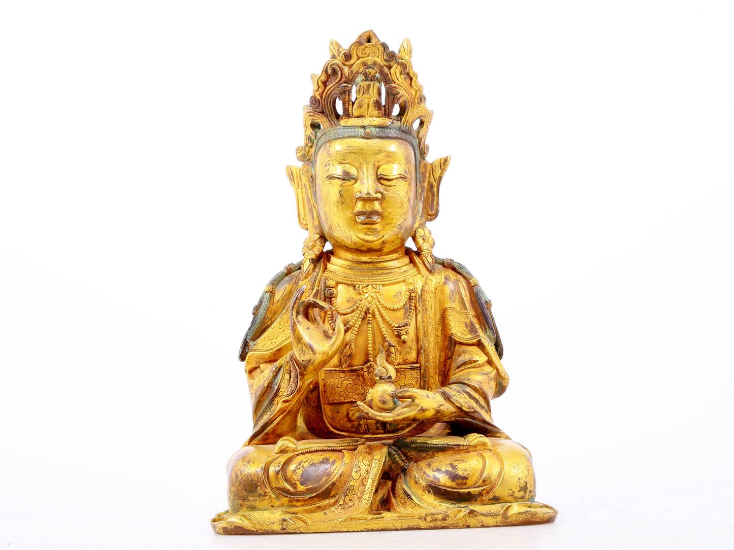 A Magnificent Gilt-Bronze Figure Of Guanyin