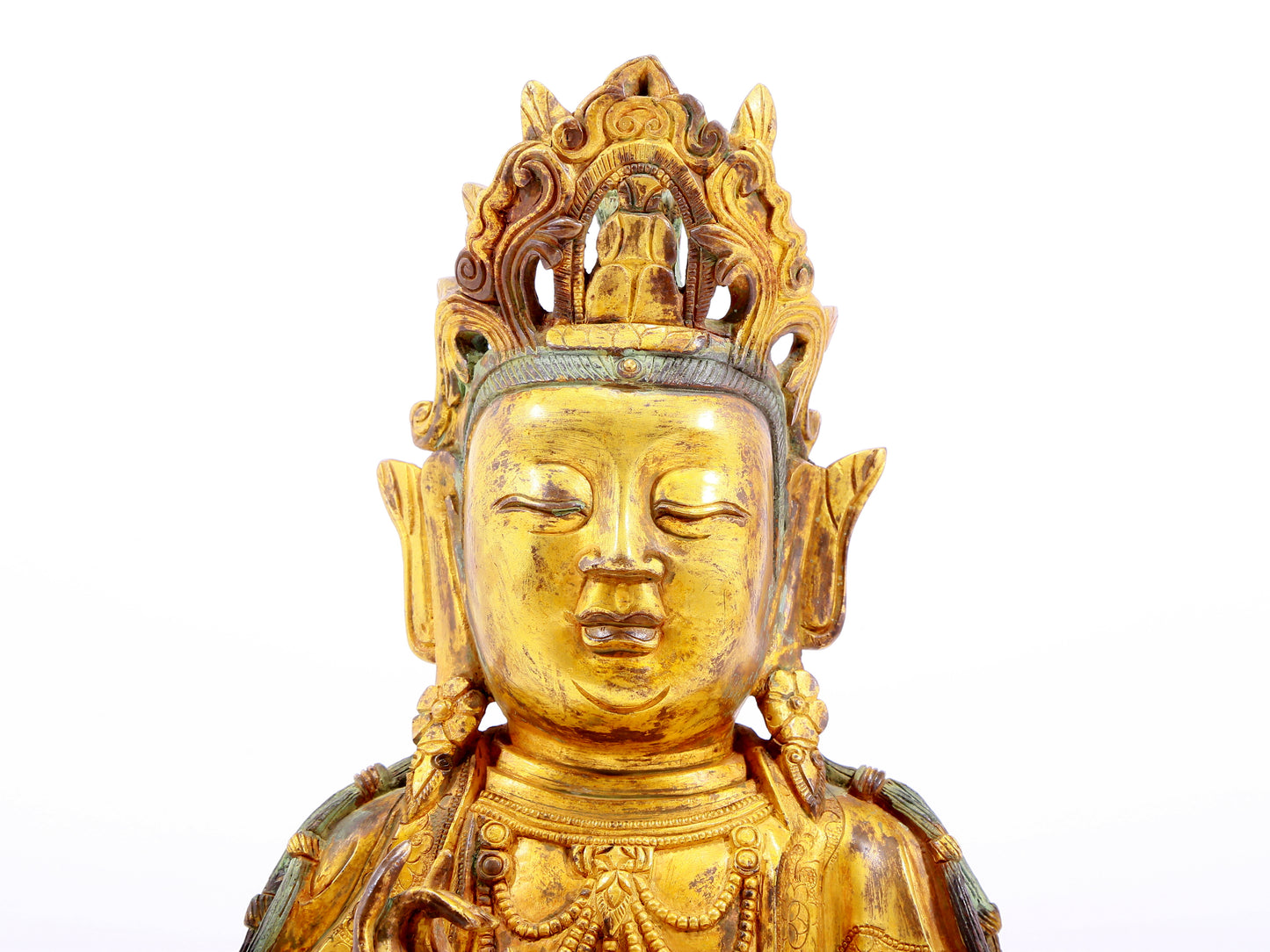 A Magnificent Gilt-Bronze Figure Of Guanyin