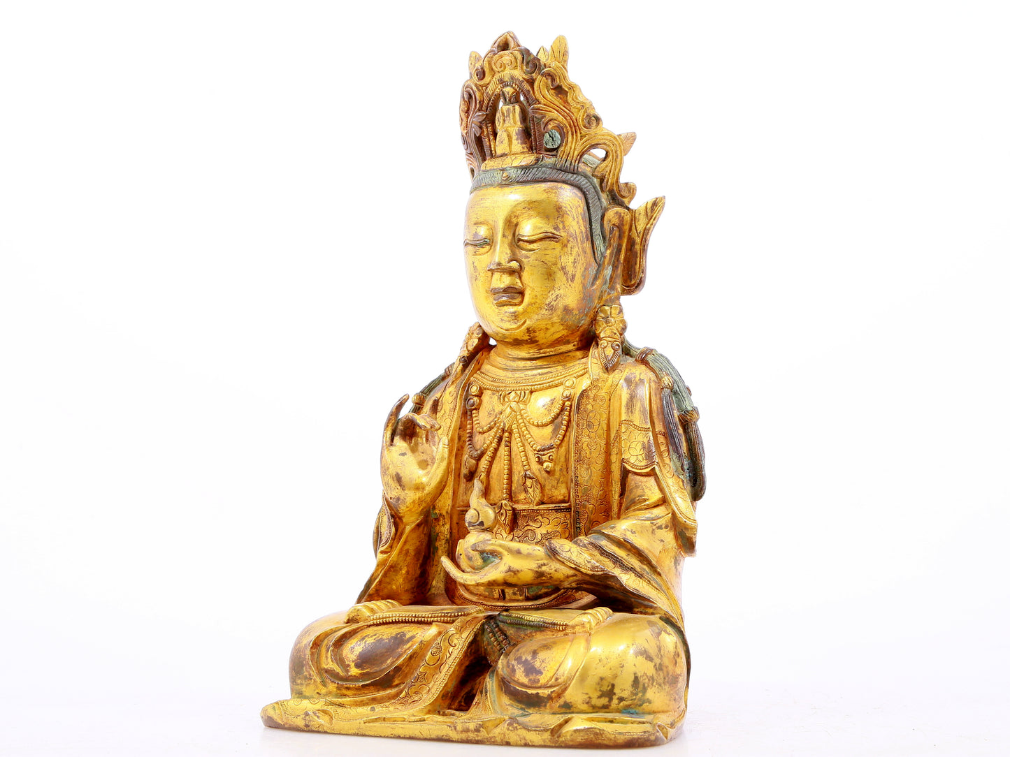 A Magnificent Gilt-Bronze Figure Of Guanyin