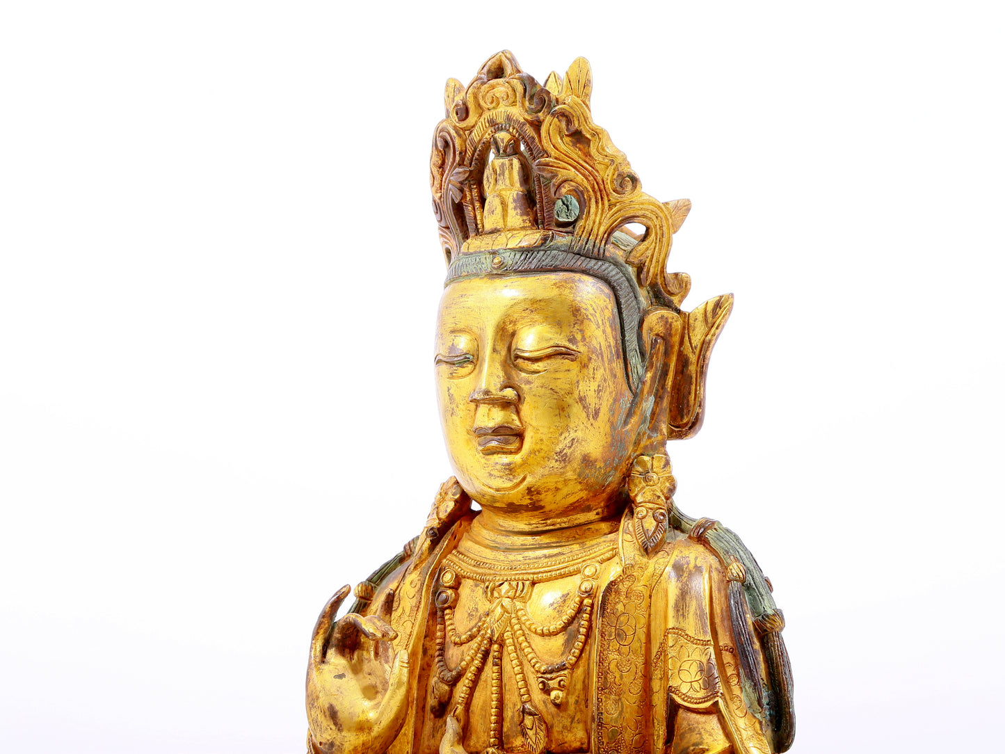 A Magnificent Gilt-Bronze Figure Of Guanyin