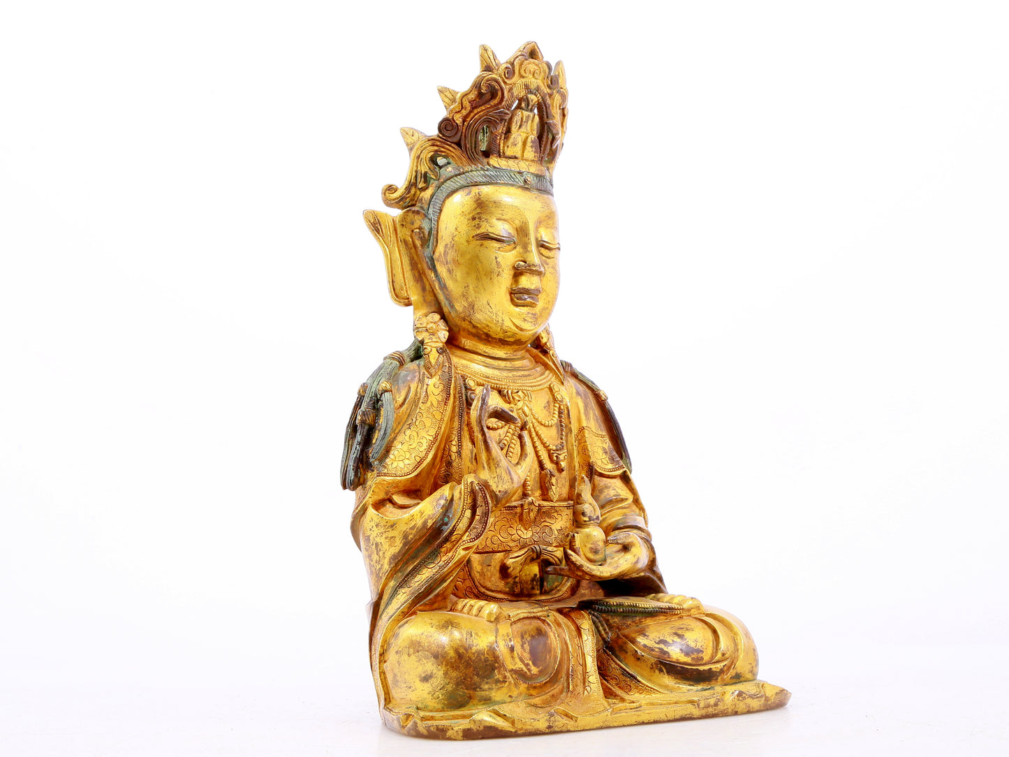 A Magnificent Gilt-Bronze Figure Of Guanyin