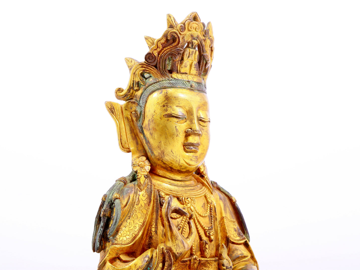 A Magnificent Gilt-Bronze Figure Of Guanyin