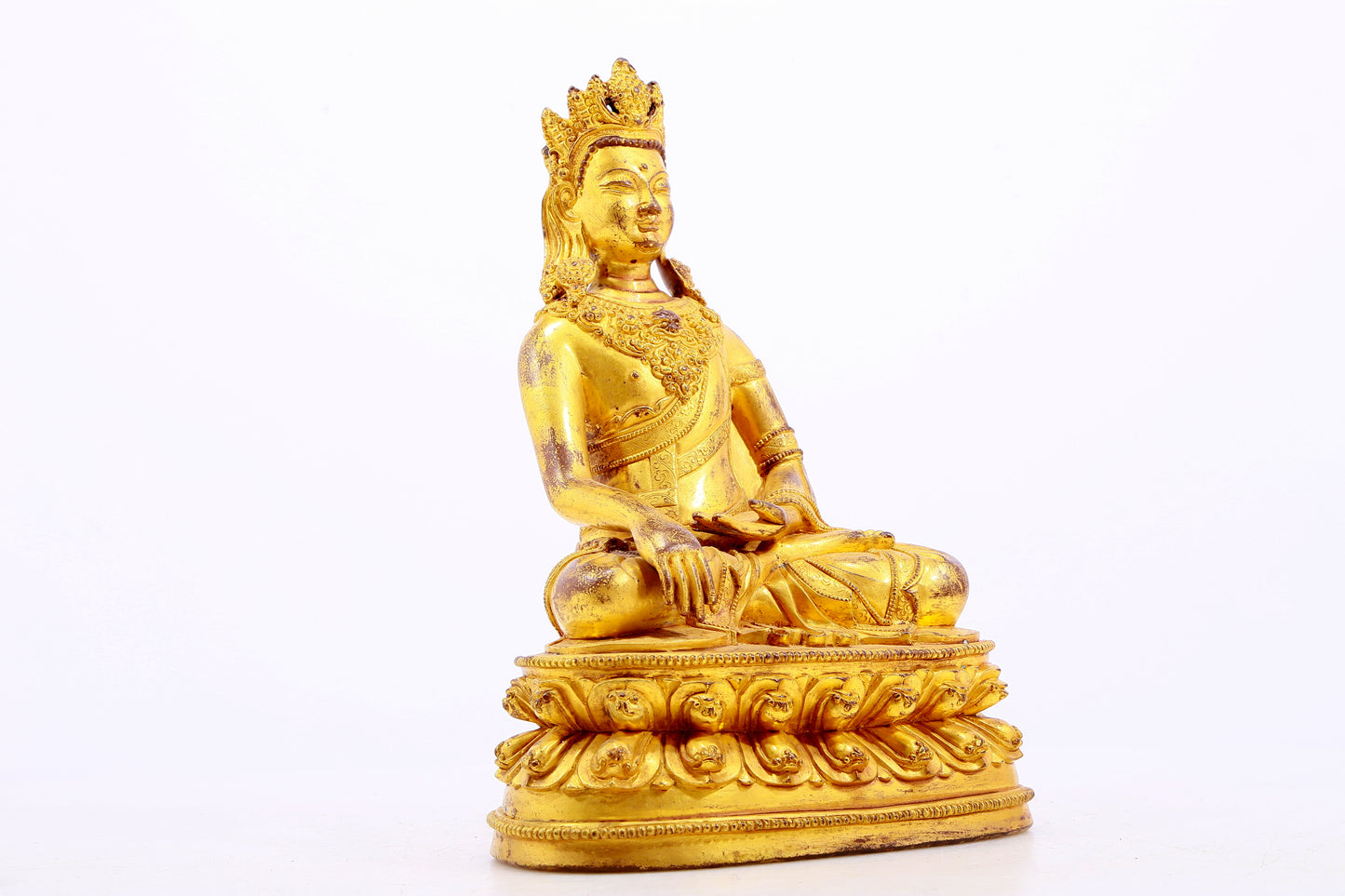 Magnificent Gilt-Bronze Figure Of Bodhisattva