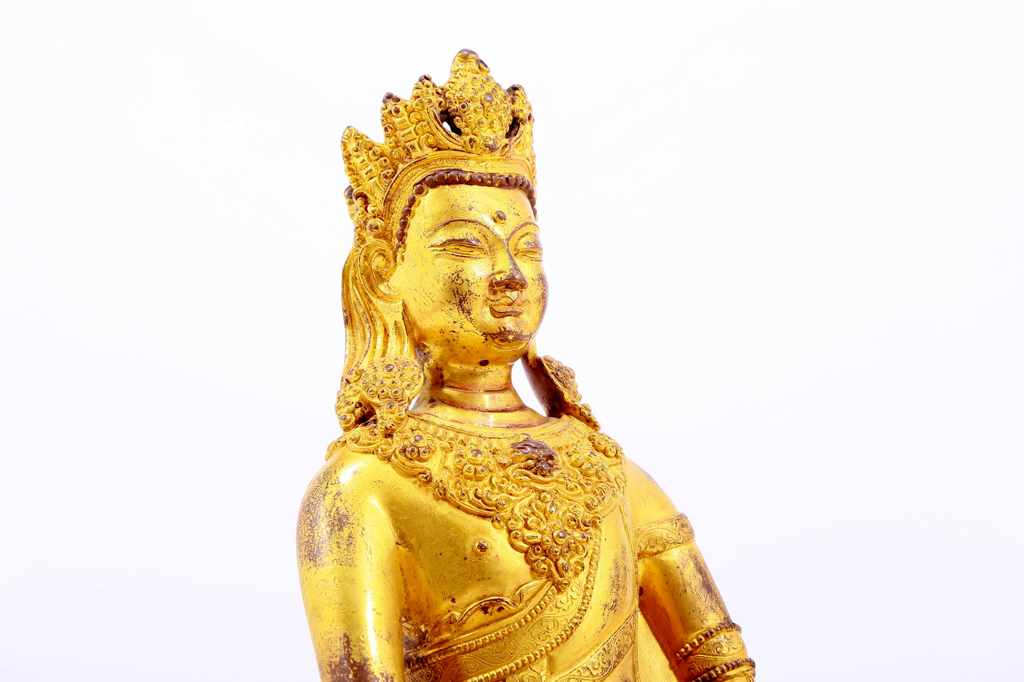 Magnificent Gilt-Bronze Figure Of Bodhisattva