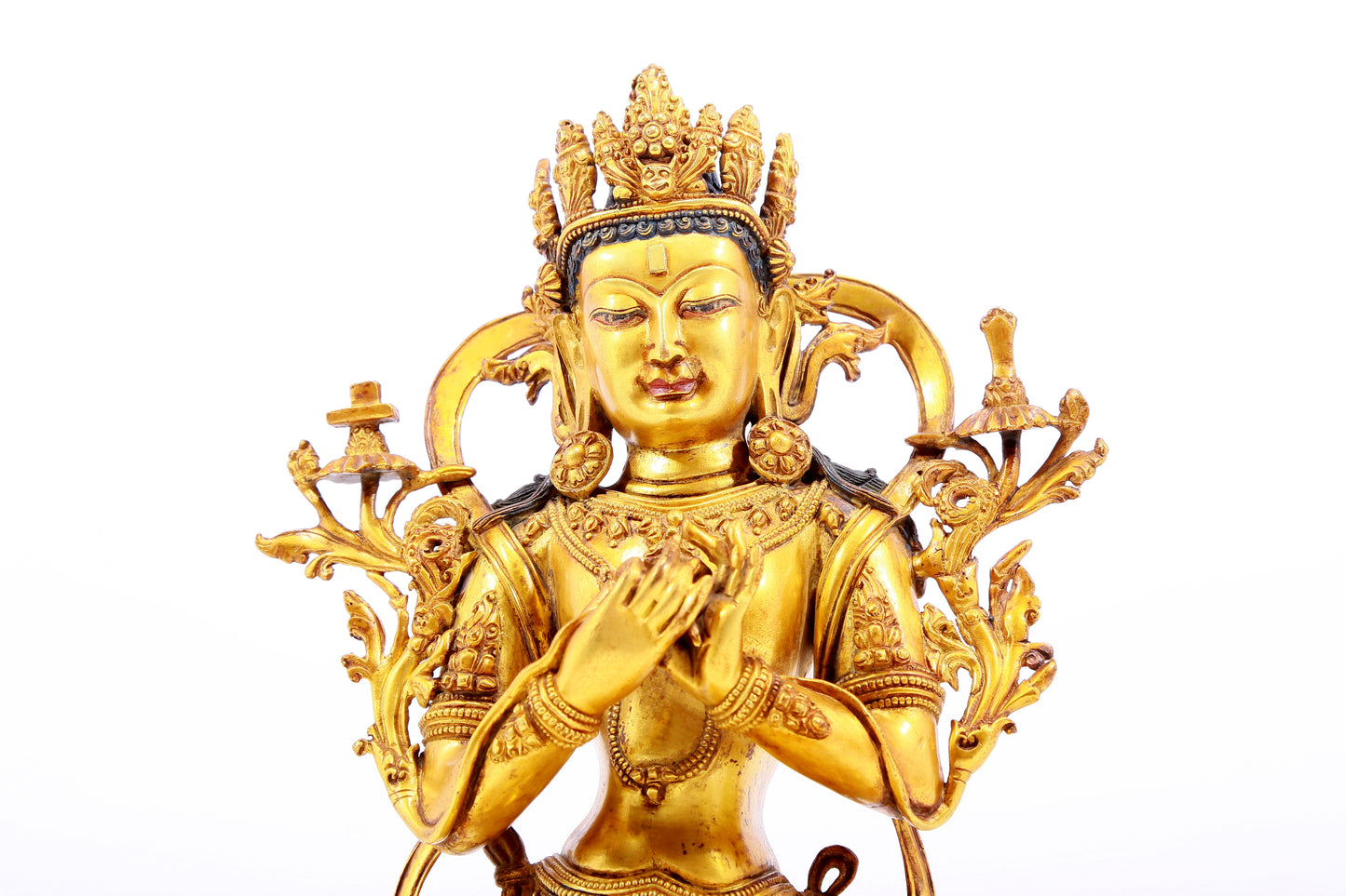 Magnificent Gilt-Bronze Figure Of Manjusri