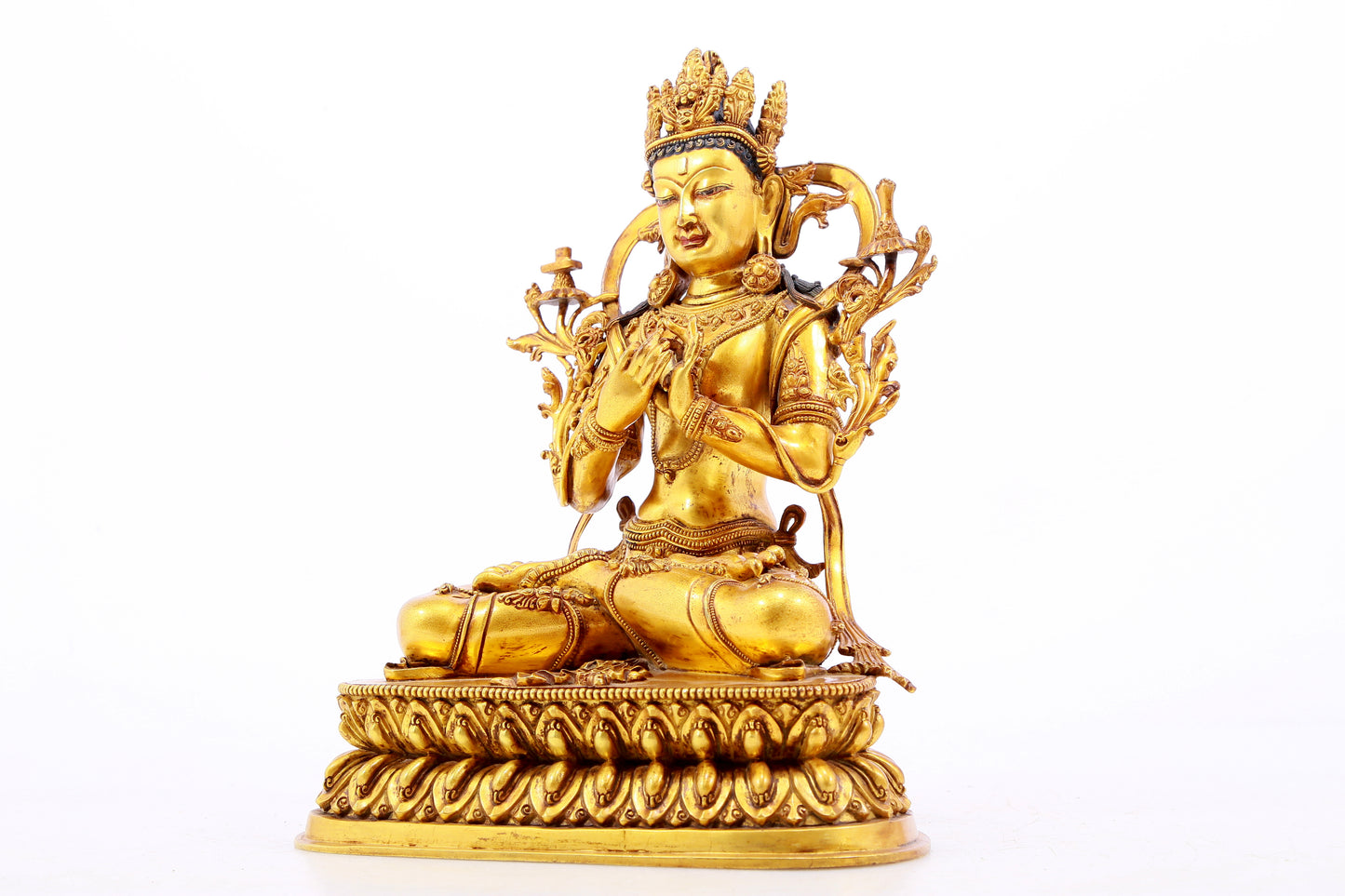 Magnificent Gilt-Bronze Figure Of Manjusri