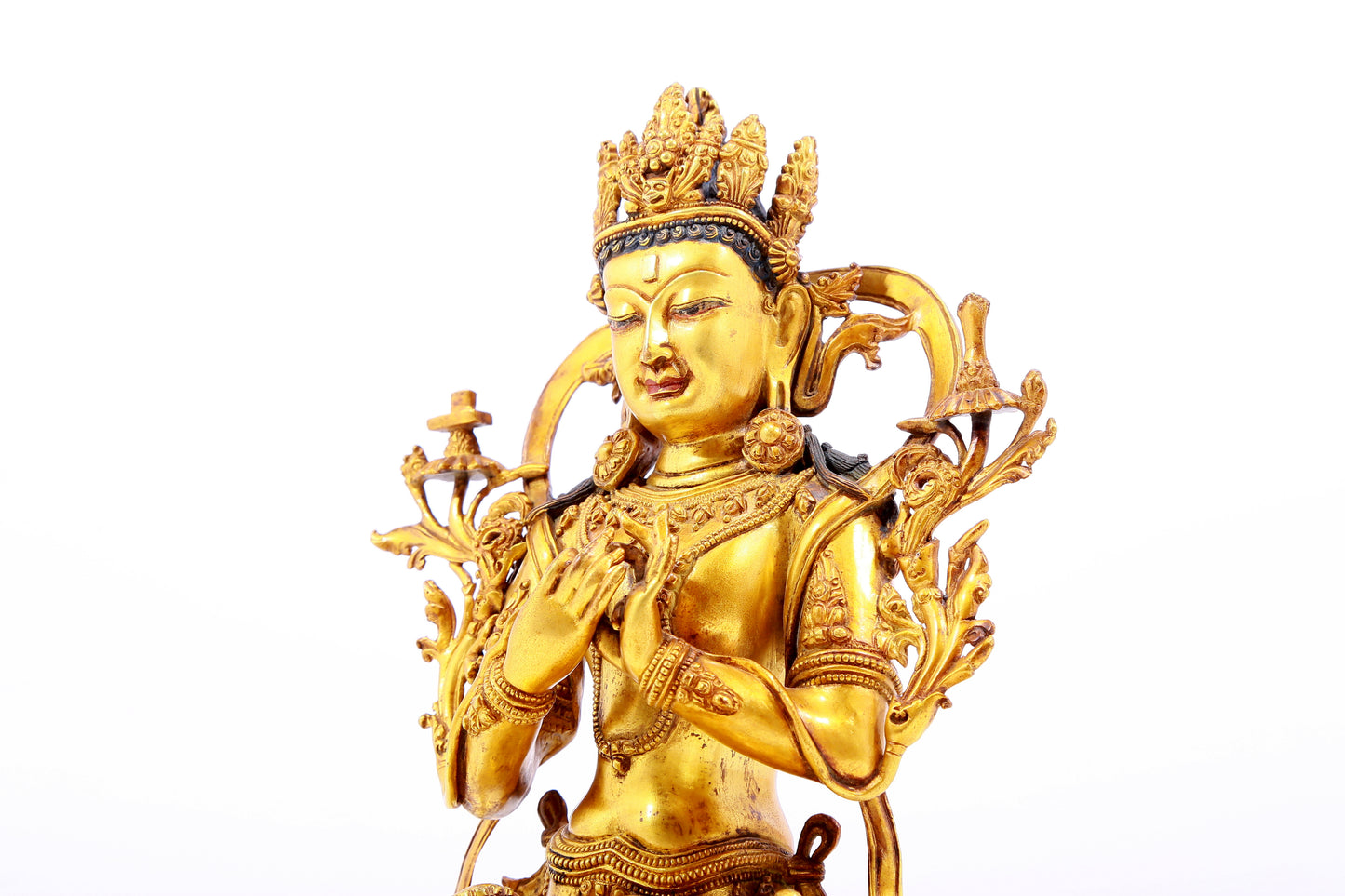 Magnificent Gilt-Bronze Figure Of Manjusri