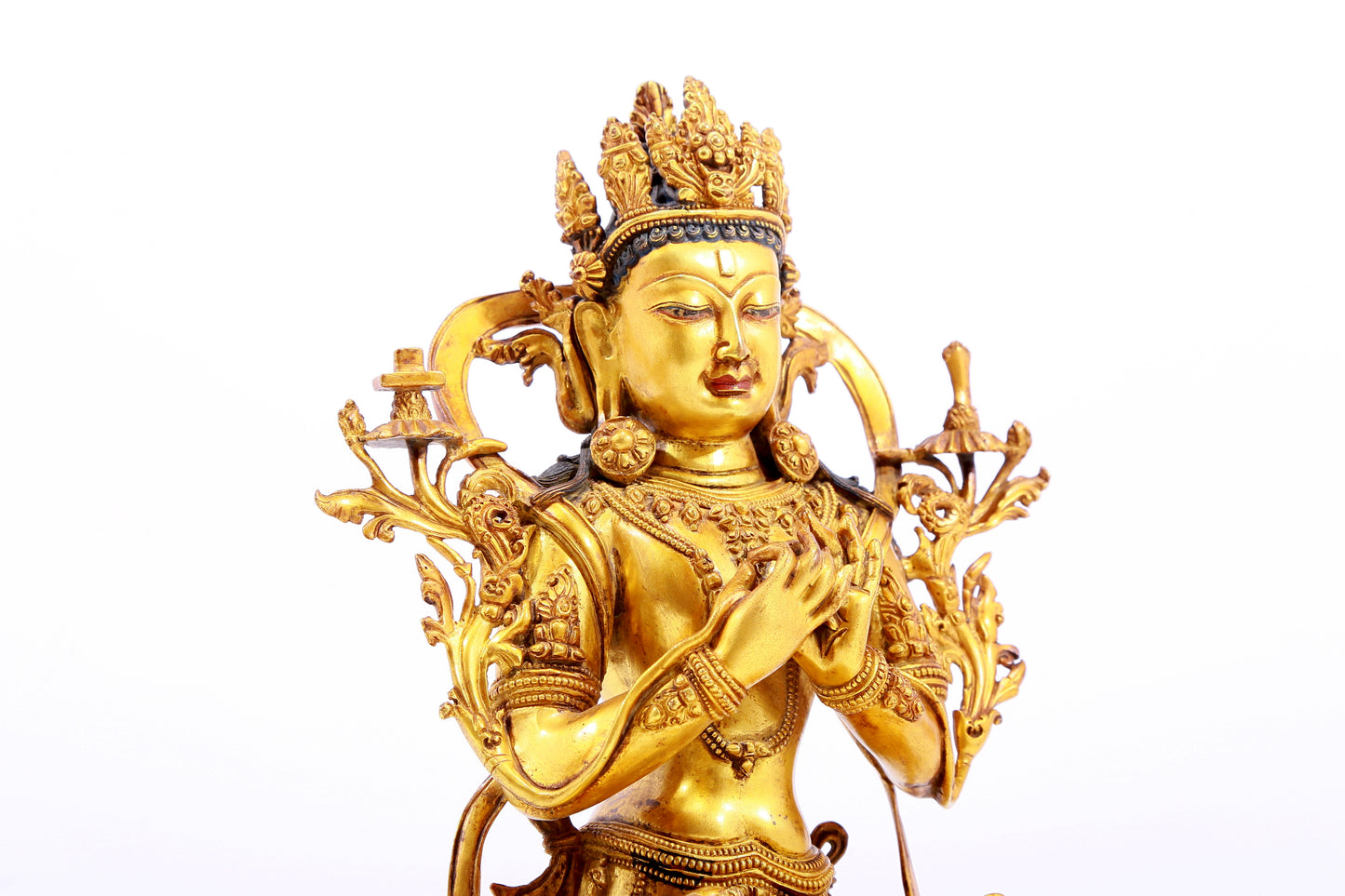 Magnificent Gilt-Bronze Figure Of Manjusri