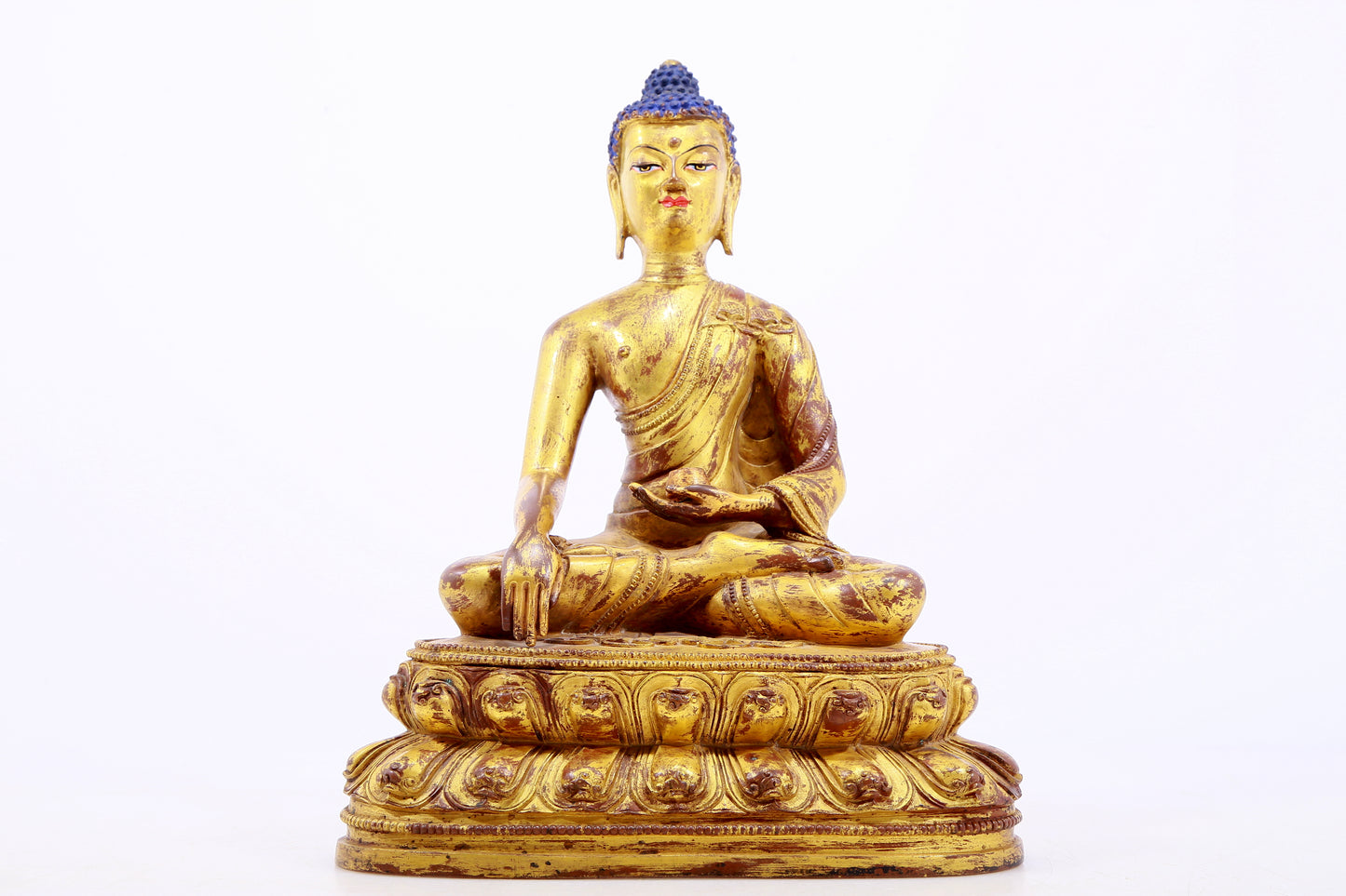 A Magnificent Gilt-Bronze Figure Of Buddha Shakyamuni