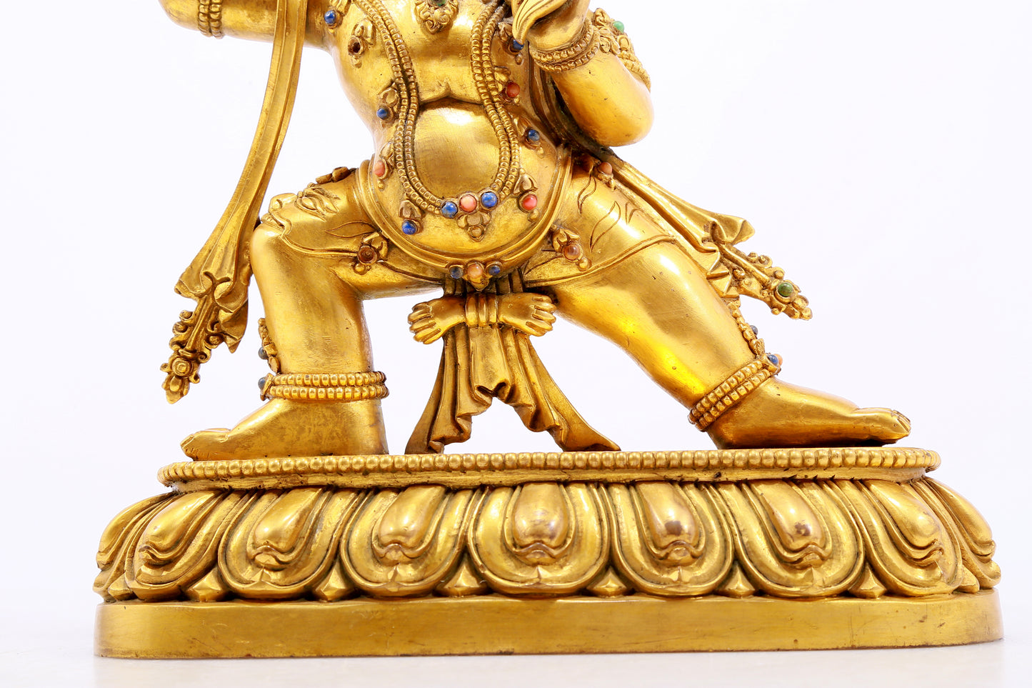 Magnificent Gilt-Bronze Gem-Inlaid Figure Of Vajrapani