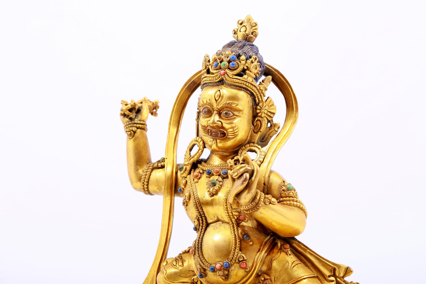 Magnificent Gilt-Bronze Gem-Inlaid Figure Of Vajrapani