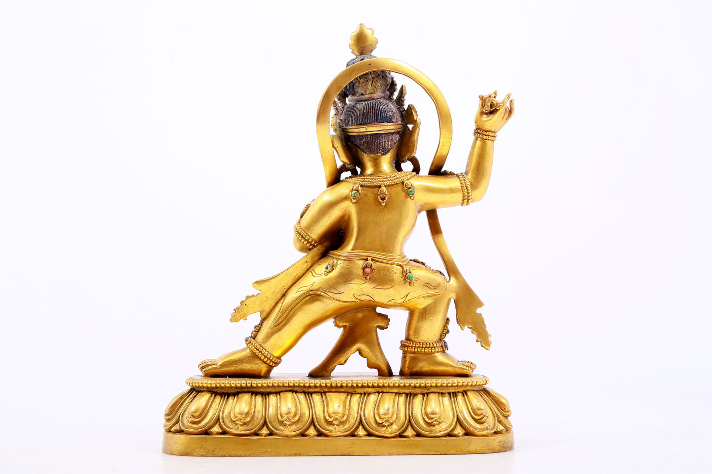 Magnificent Gilt-Bronze Gem-Inlaid Figure Of Vajrapani