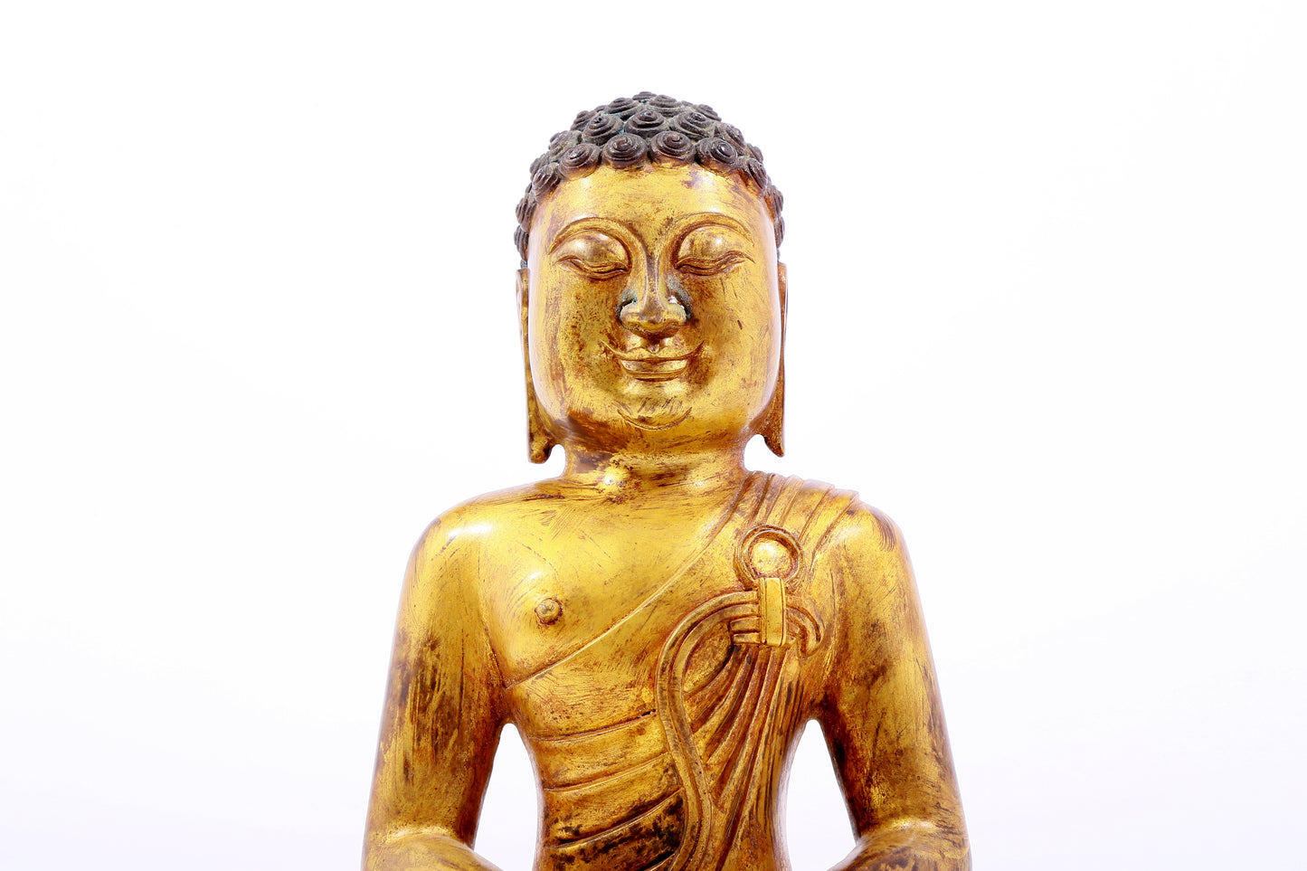 A Magnificent Gilt-Bronze Figure Of Buddha Shakyamuni