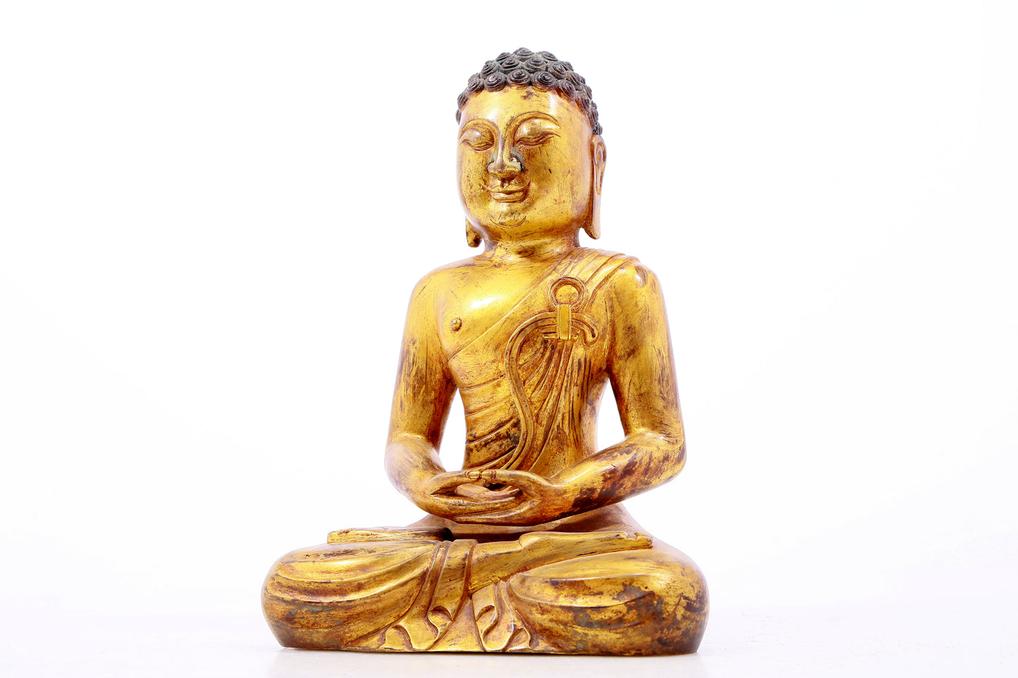 A Magnificent Gilt-Bronze Figure Of Buddha Shakyamuni